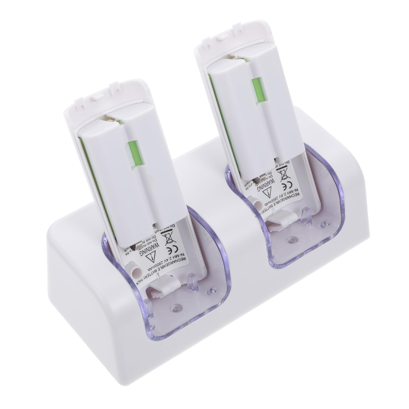 STOBOK 1 Set Dual Charging Station for Game Remote Controllers Rechargeable Battery Adapter with Stylish White Design Lightweight Compact for Convenient Charging Anywhere