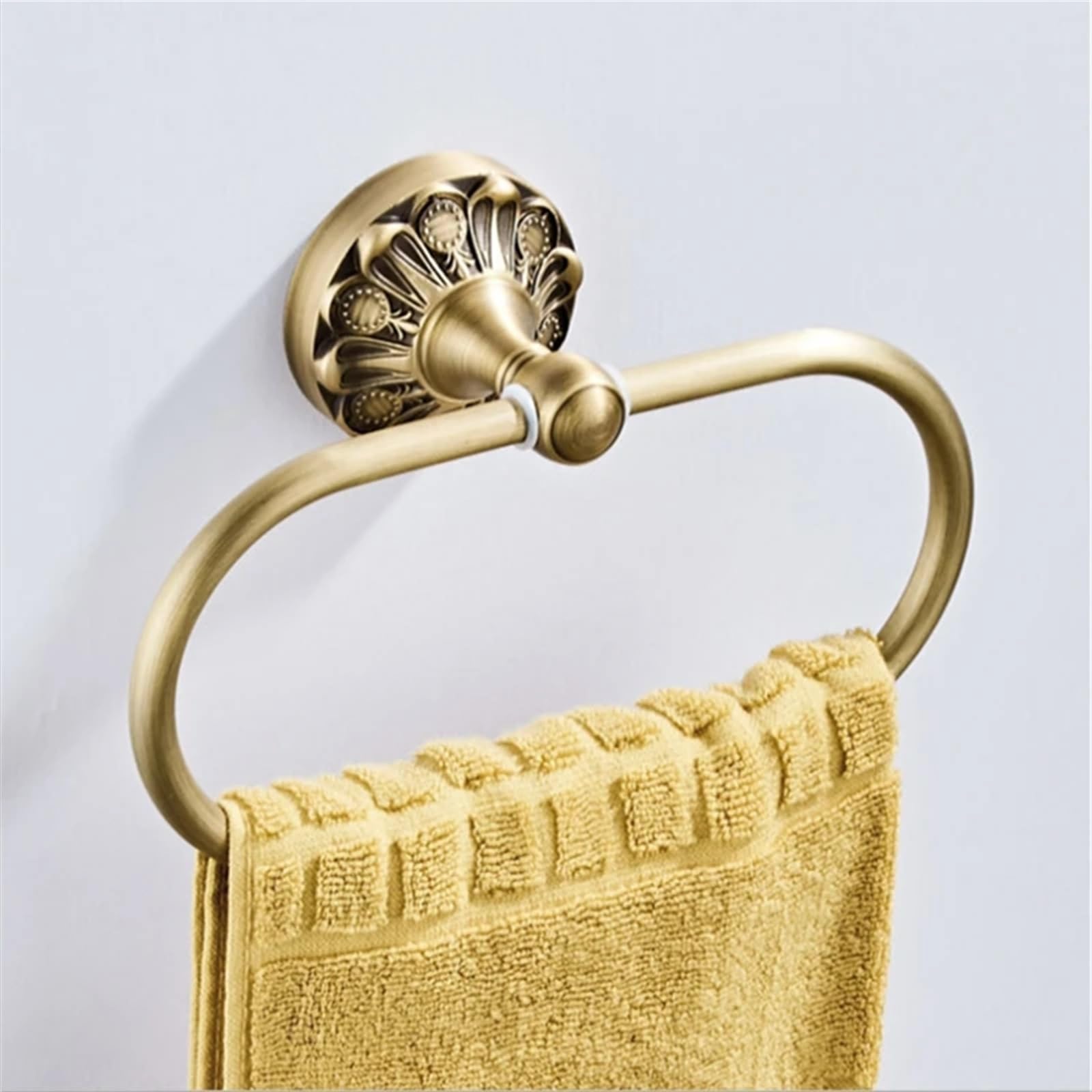 Toallero de Pared, Toallero Redondo de Pared, Accesorio clásico Antiguo for baño.(Black)