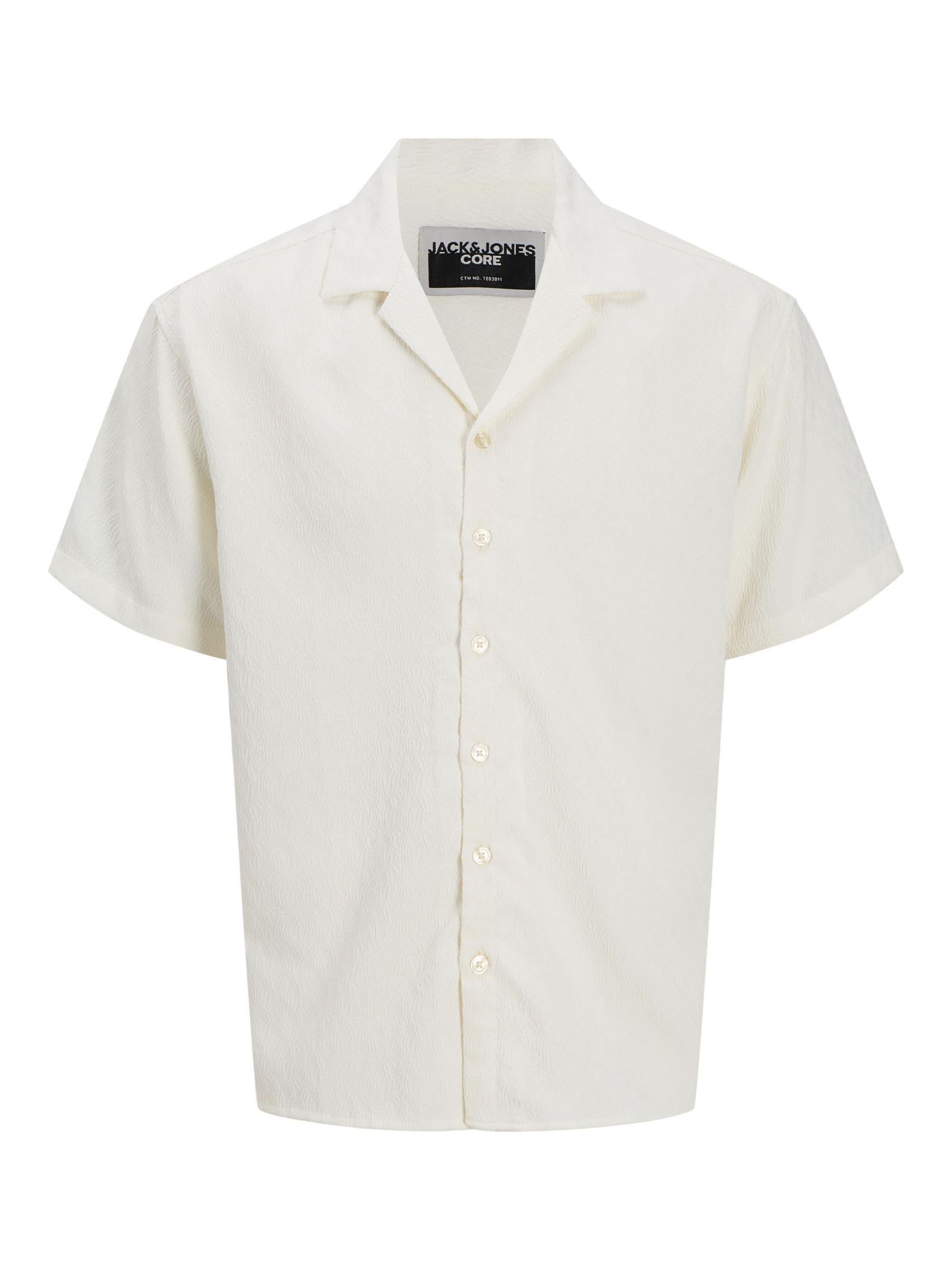 JACK & JONES Men's Jcosago Texture Shirt SS, Cloud Dancer, S