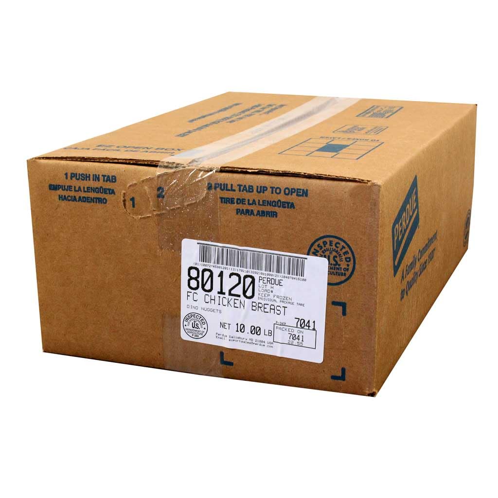 Perdue Farms Fully Cooked Breaded Dino Shaped Chicken Breast Nuggets, 5 Pound Bag -- 2 per case.