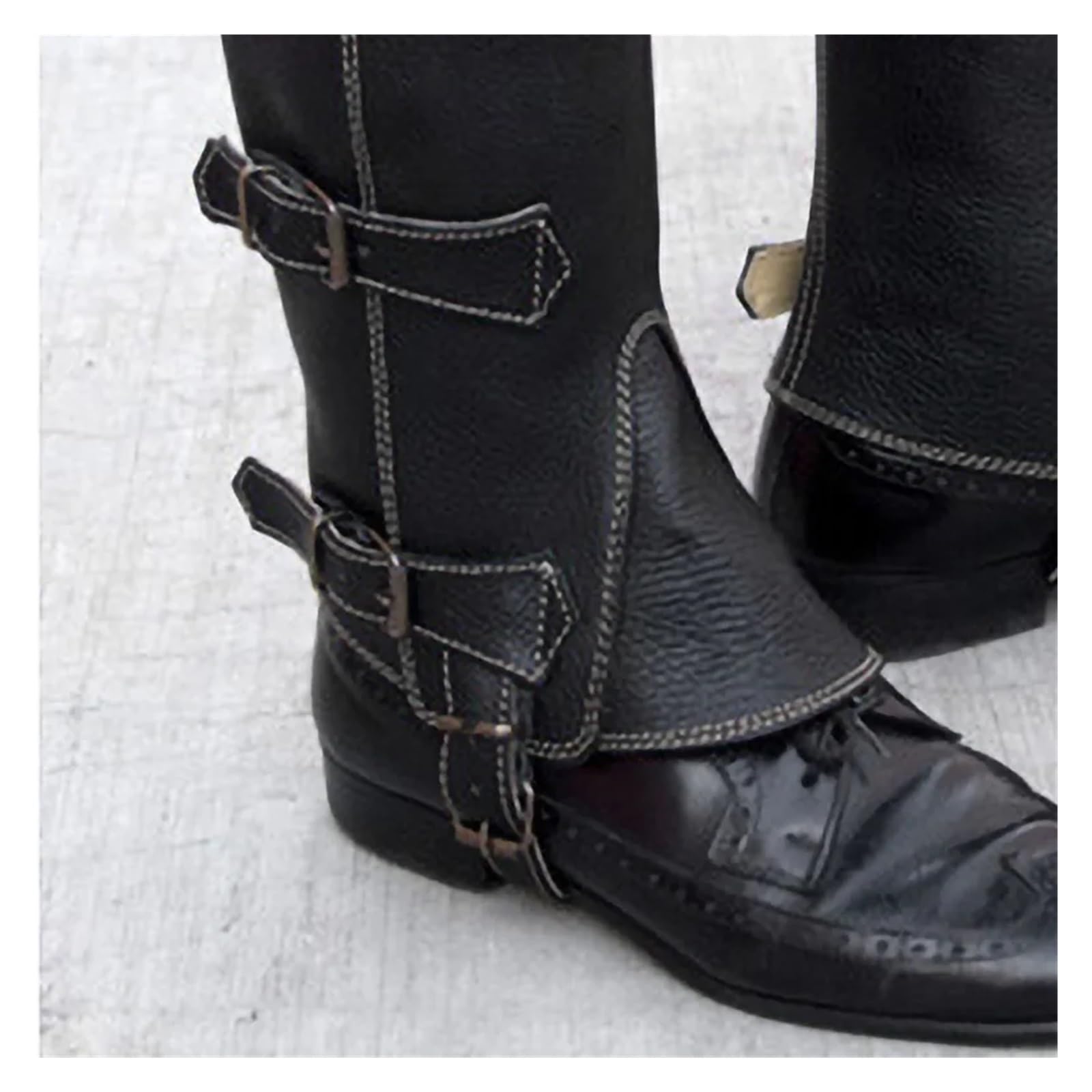 Gambali da equitazione Ghette in pelle for stivali da trekking, motociclista, coprigambe, for uomo e donna