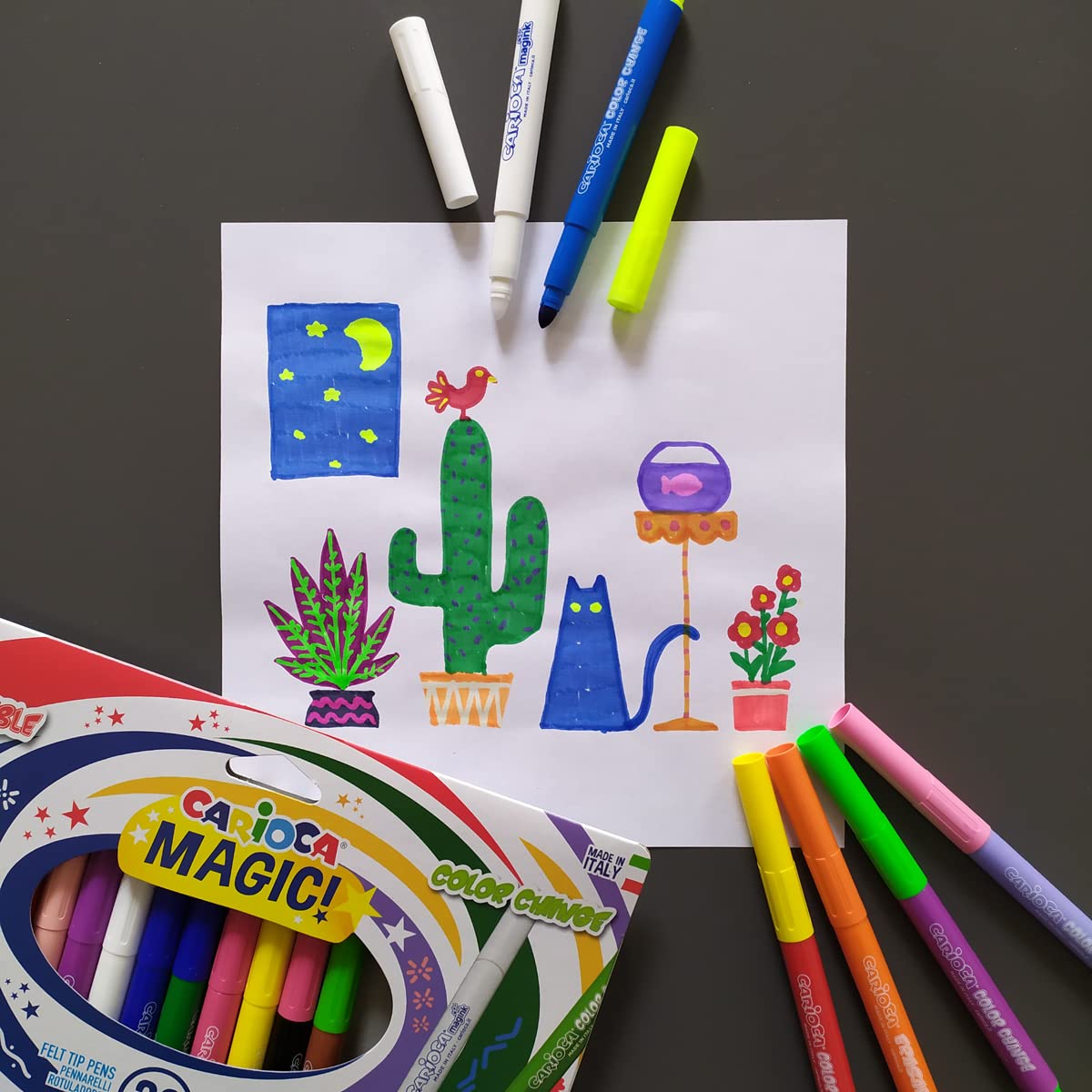 Image secondaire de Boîte de 10 Marqueurs Effaçables Magiques CARIOCA avec Marqueur Magink