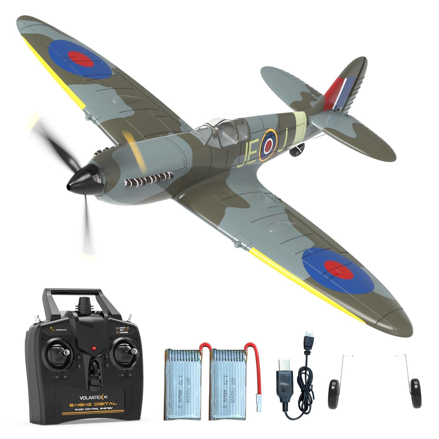 Volantex Spitfire 400mm Vliegtuig RTF V2 Groen - V761-12V2G