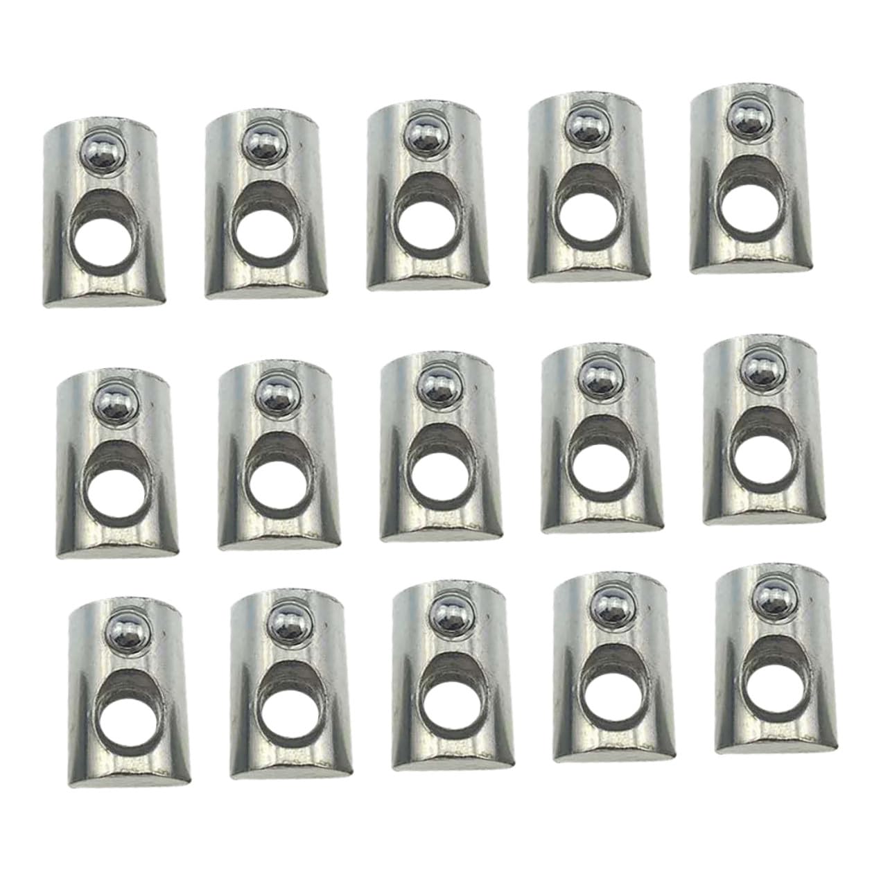 100pcs Carbon Steel Roll Ball T-Slot Nuts with Spring Elastic for European Standard Aluminum Profile M5 Series Industrial Fasteners