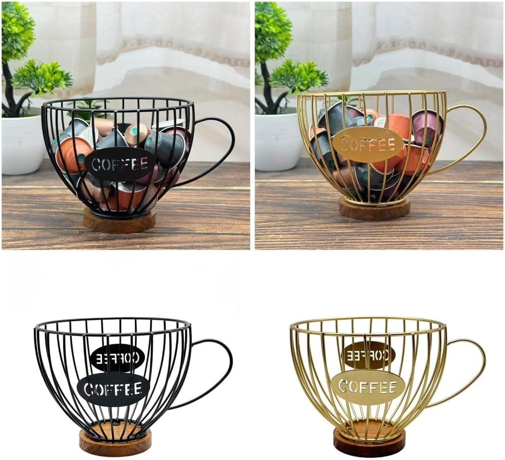 Coffee Storage Basket Large Capacity Coffee Pods Organizer Espressos Pods Tray