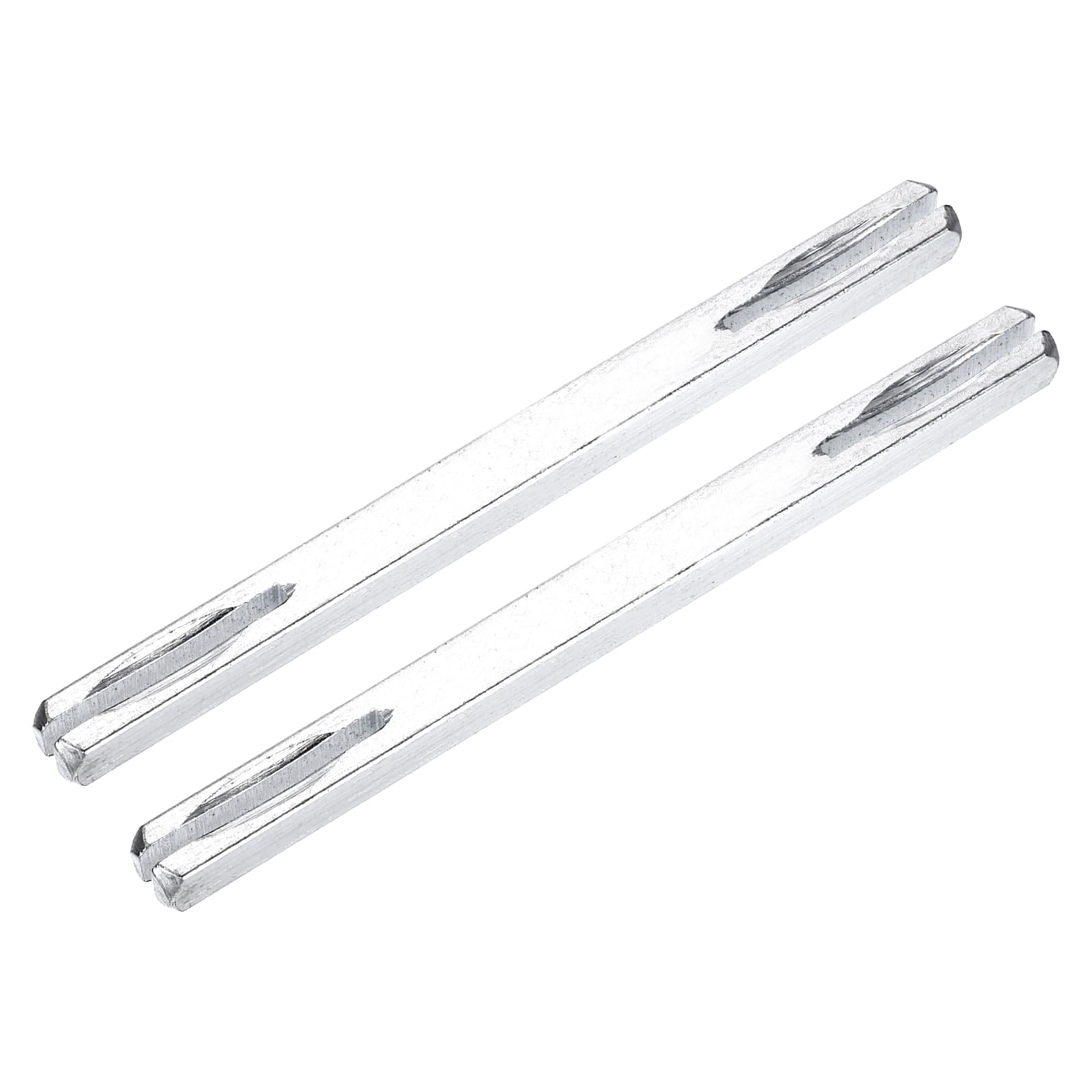 sourcing map 2 Pcs Door Knob Spindle, 110mm Long Spare Door Handle Spindle Bar, Square Doors Handle Parts Lock Replacement Part for Furniture Assembly, DIY Projects, Silver Tone