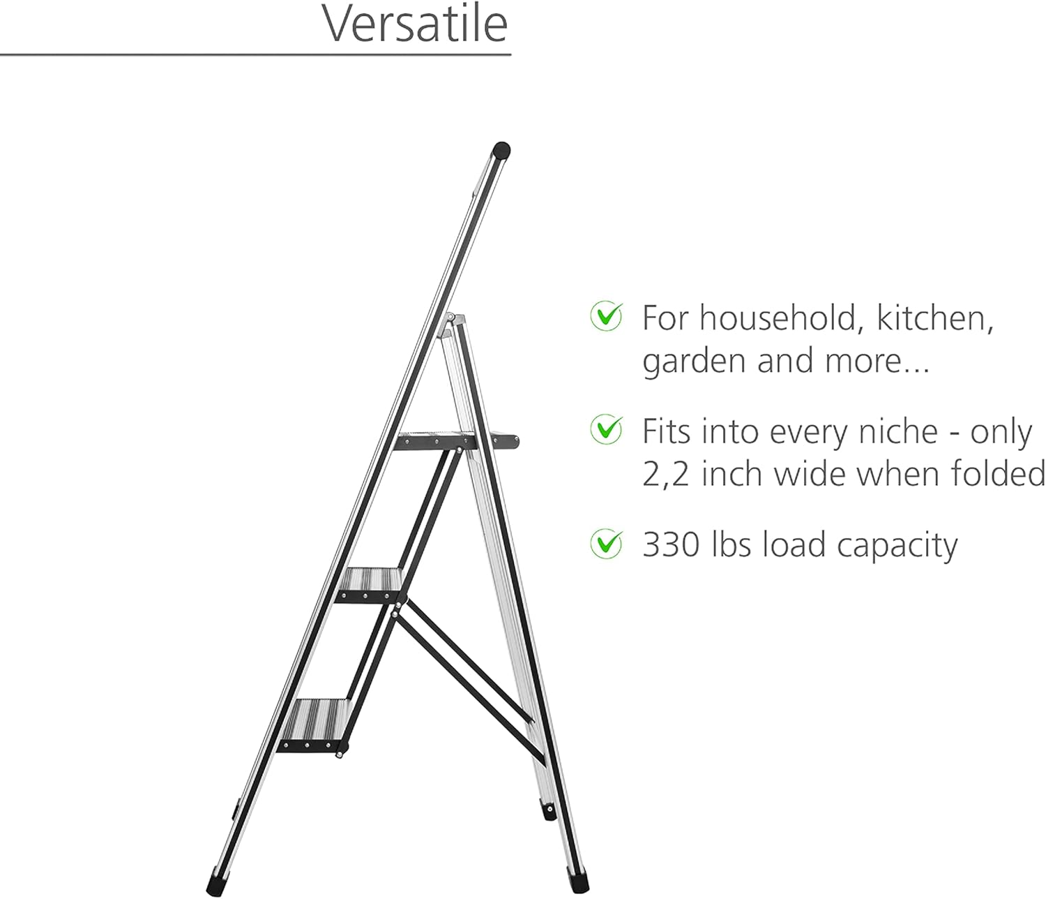 Tор Brаndѕ WENKO 3 Step Ladder, Aluminum Folding Step Stool with Wide Anti Slip Brown Steps, Heavy Duty Step Stool, Hold up to 330lbs, Lightweight Indoor Outdoor Ladder, 17.3 x 50 x 2.2 in, Silver Bеѕt Dеаl 🛒 WENKO 3 Step Ladder, Aluminum Folding Step Stool with Wide Anti Slip Brown Steps, Heavy Duty Step Stool, Hold up to 330lbs, Lightweight Indoor Outdoor Ladder, 17.3 x 50 x 2.2 in, Silver
