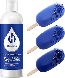 Royal Blue Oil Based Food Coloring for Chocolate – Herbeklab 100ml Professional Concentrated Oil Food Dye for Candy Melts, Chocolate, Cake Pops, Strawberries & Baking