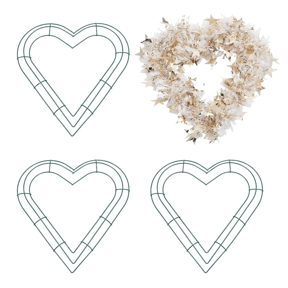 Cadre de couronne de fleurs en métal cœur décoration Saint-Valentin 4pcs