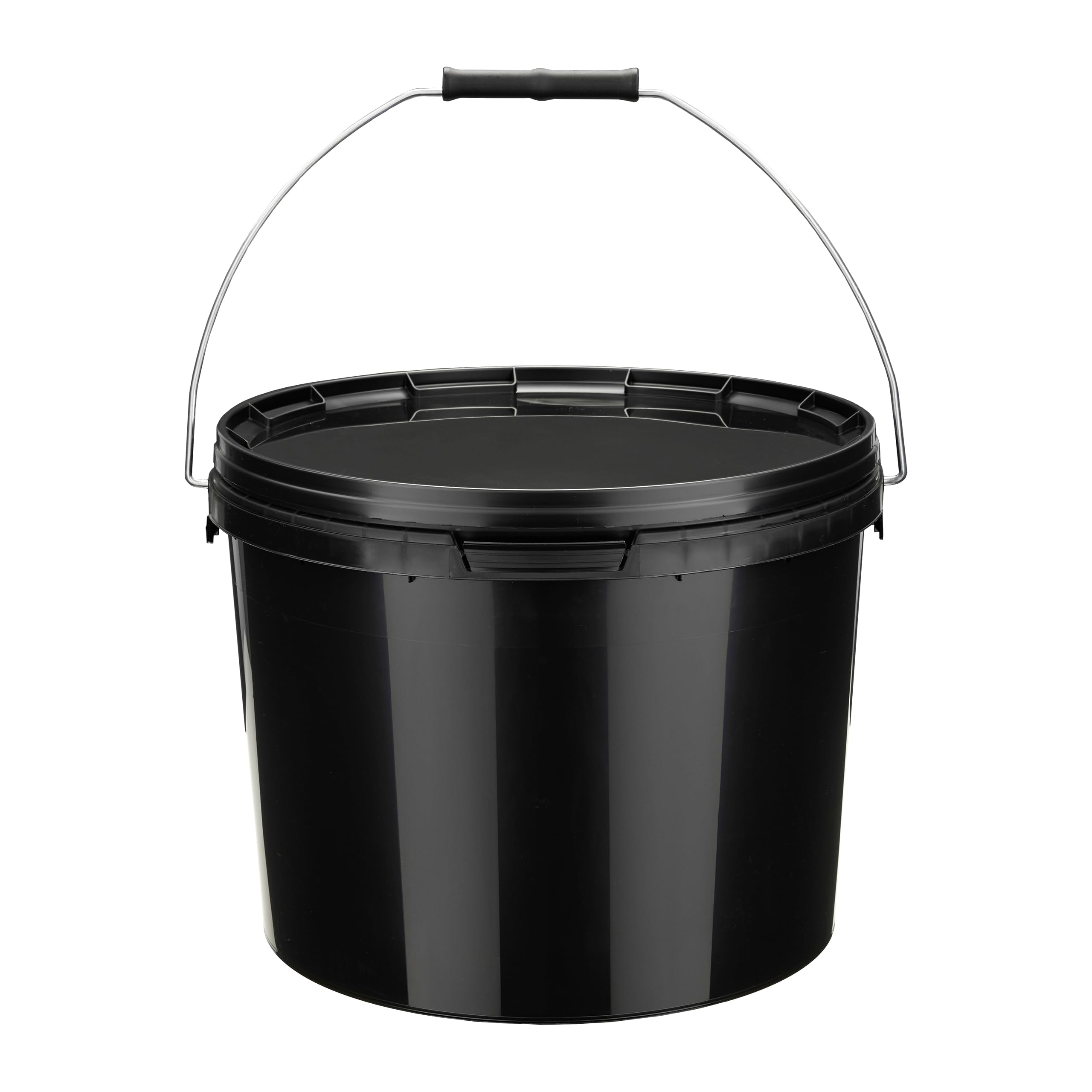 Garronda Eimer mit Deckel 10 L für die Lagerung von Lebensmittel- und Chemischen Produkten Schwarz 50 Stück GD-0115