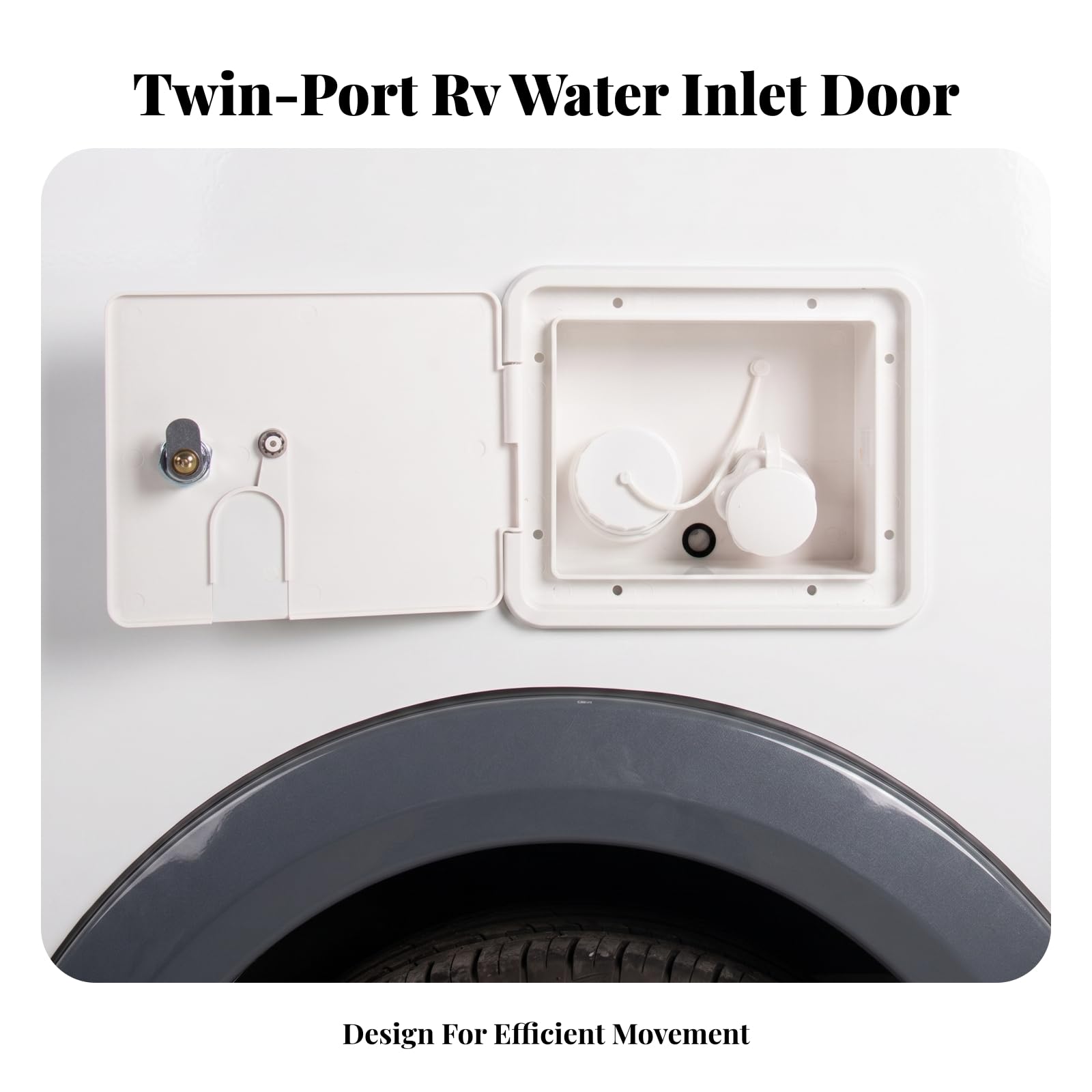 Wasseranschlussdose mit Deckel, Schwarz, Color to 1