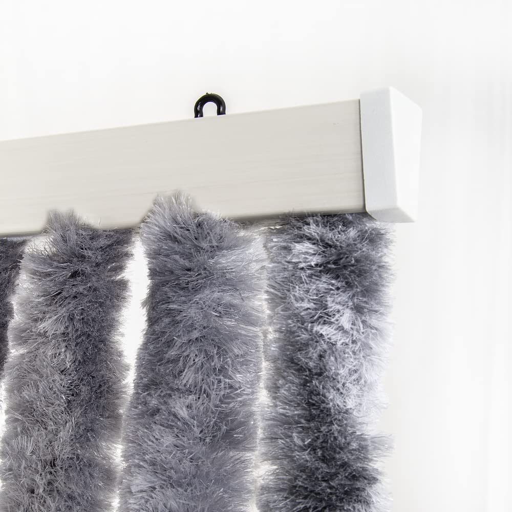 VERDELOOK | Tenda Ciniglia da Sole 100x220 cm, Grigio, Fili: 23, Tenda per Porte Anti Insetti e Anti Luce