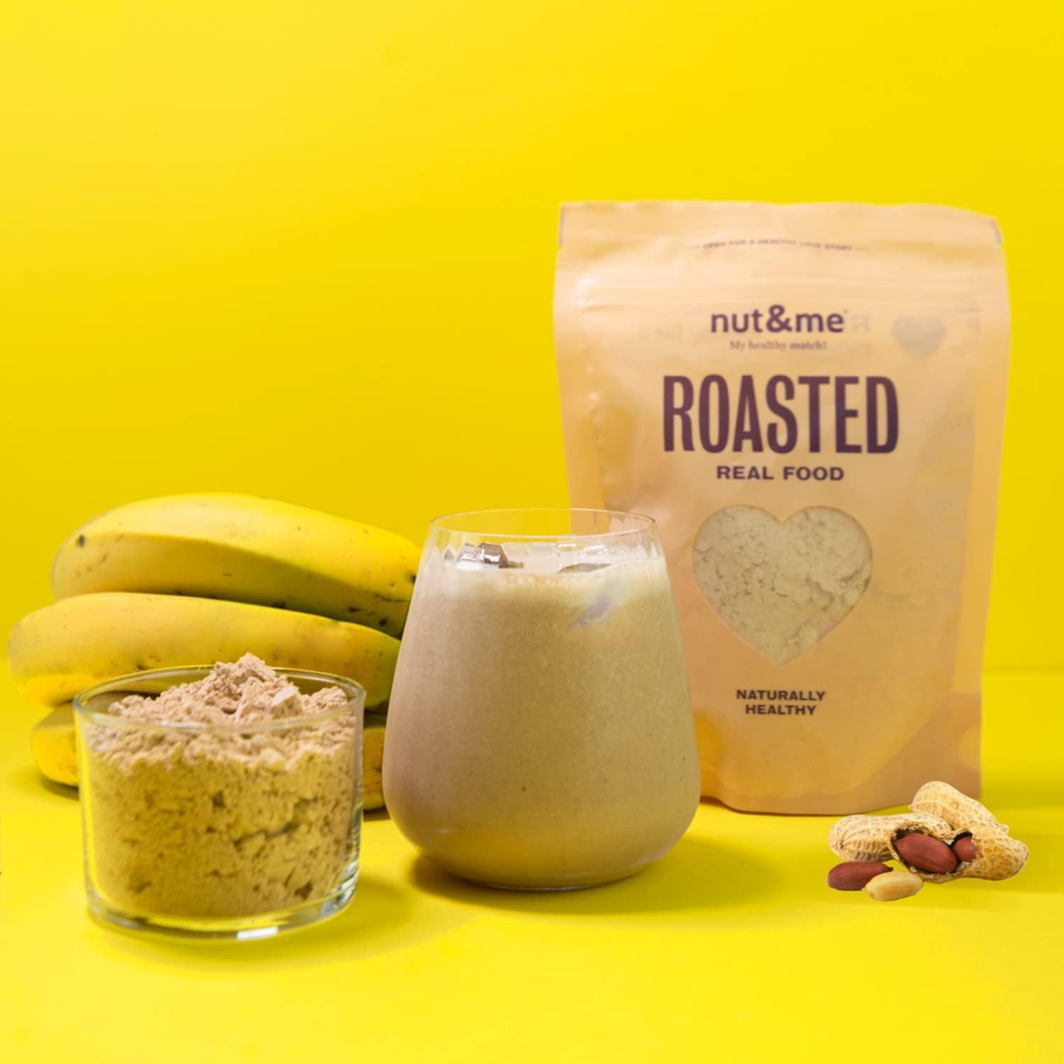 Beurre de cacahuète en poudre sans matières grasses 1 kg nut&me | 100% naturel et végétalien | Peanut Butter Powder | Protéines de haute qualité | Sans gluten |