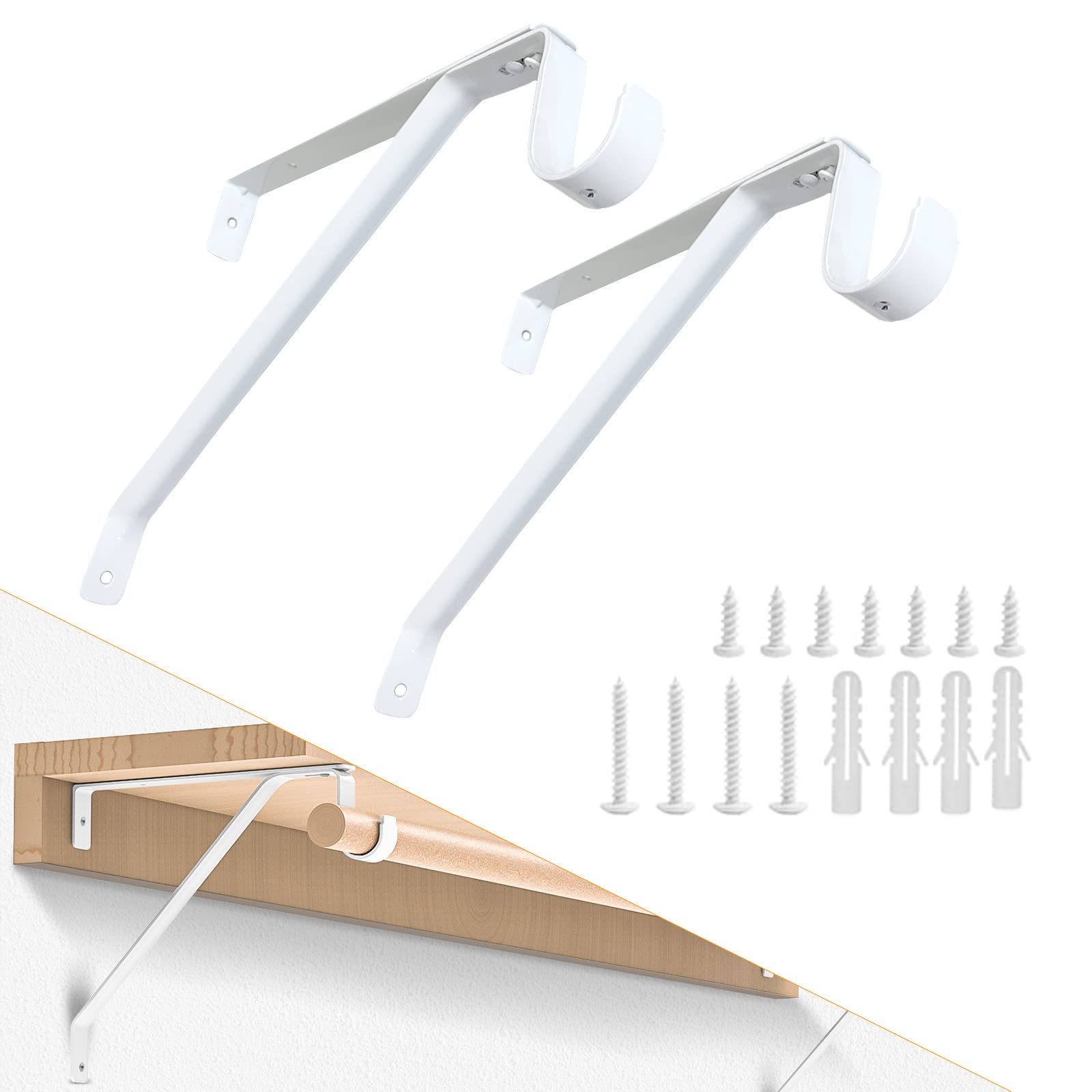 Snapklik.com : Heavy Duty Closet Rod Bracket, Adjustable Closet Shelf