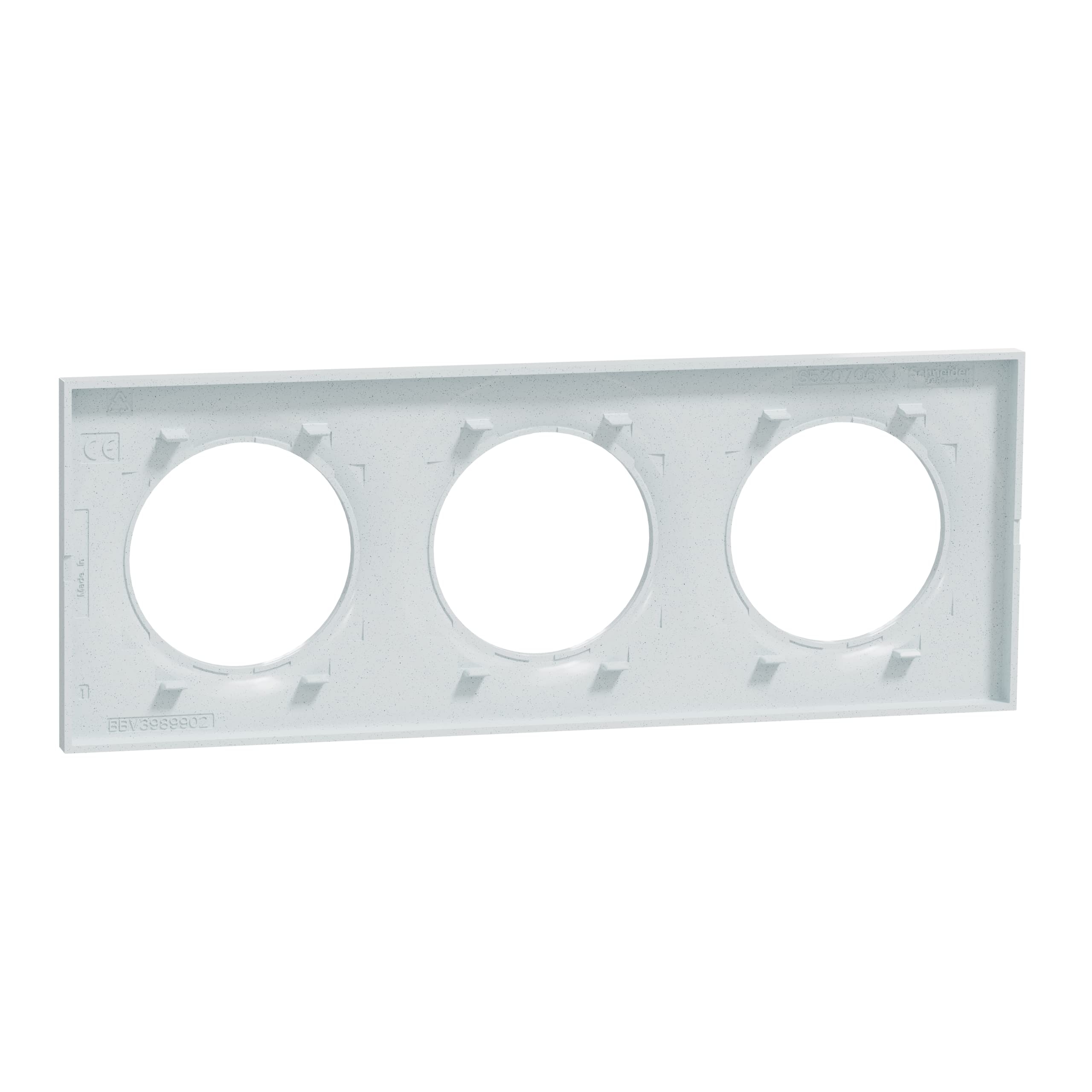 Schneider Electric - Odace Styl, biała płyta z recyklingu 3 poziome lub pionowe stacje dystansowe 71mm - S510706