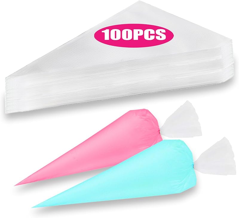 Piping Bags, Pastry Bags 100PCS 14 Inch, Disposable Icing Piping Bags | Tipless Icing Piping Bag For Cookie/Cake Decorating Supplies, Anti Burst And Non-Slip Thicken Cake Decorating Bags