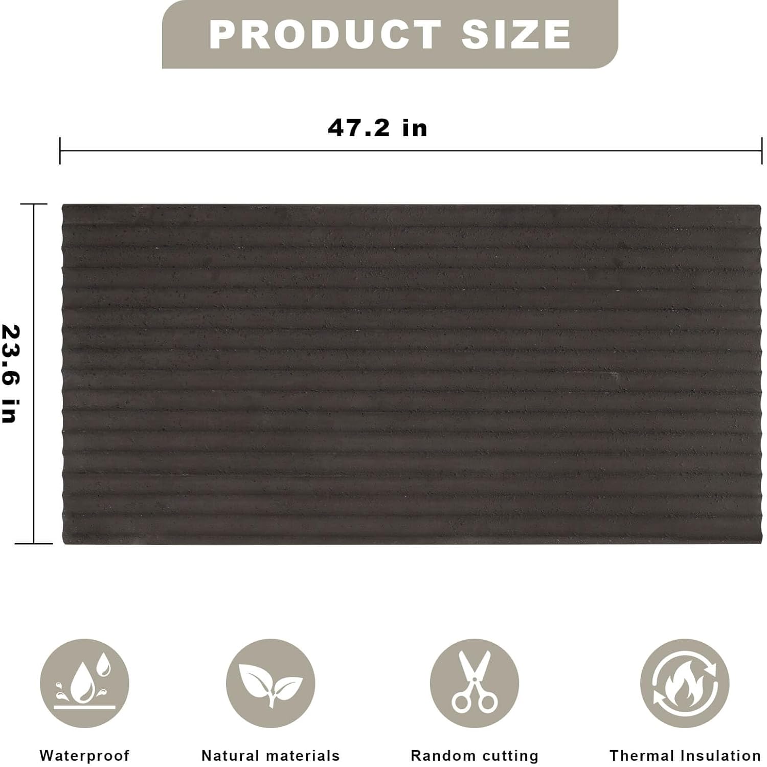 3D Wall Panels - 4PCS 47.2"x23.6" Faux Stone Wall Covering - MCM Modified Clay Material for Home Art, Accent Brick, Modern Exterior/Interior Decoration, Covering 31 sq.ft Texture Black
