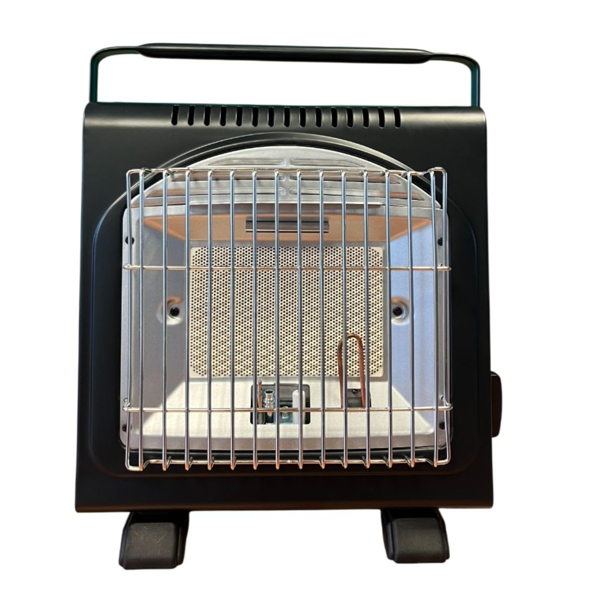 Intec – Calentador de gas portátil 1700 W + 12 cartuchos de gas encendido Piezo Thermopar ODS Camping Pesca