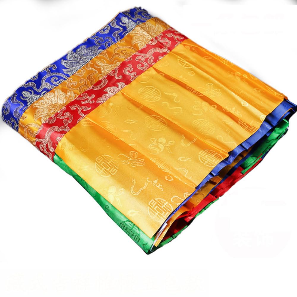Cortina de estilo tibetano SALFEE de 4.8m con acabado textil artesanal para colgar