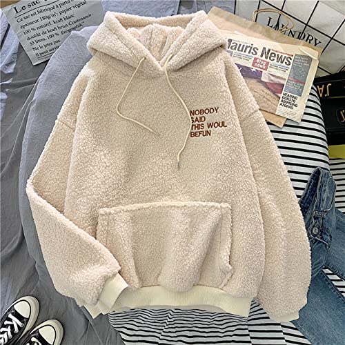 Sweat à capuche beige S pour femme, un pull gothique uni et confortable