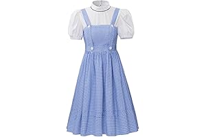 Movie Dorothy Cosplay Costume Adult Women's Dorothy Blue Plaid Dress Suit Fairytale...