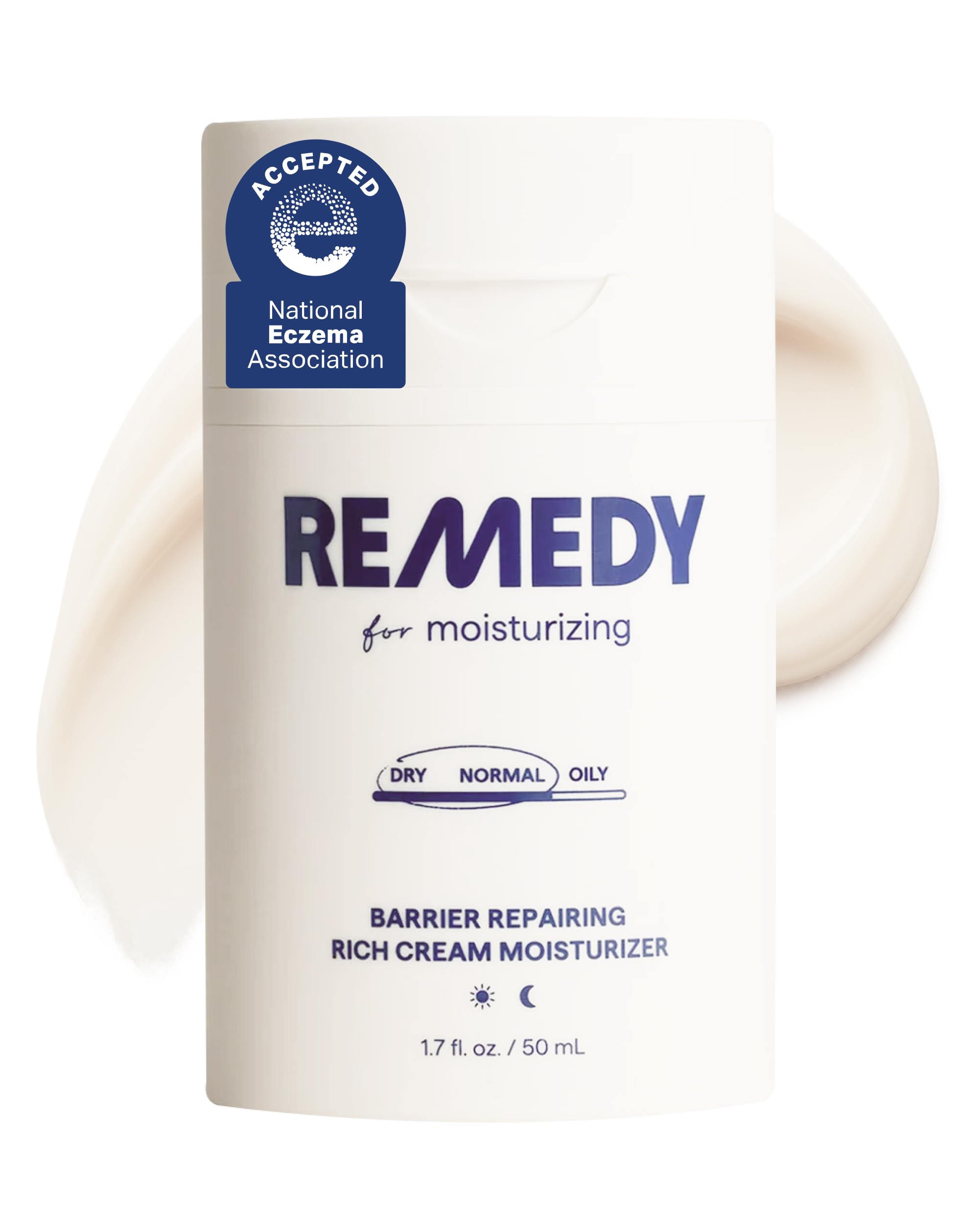 Remedy Rich Cream Barrier Repairing Facial Moisturizer - Remedy for Rich Moisture - For Normal to Dry Skin - Quadruple Ceramides, Peptides, Squalane, Glycerin- By Dermatologist Dr. Shah, 1.7 fl. oz