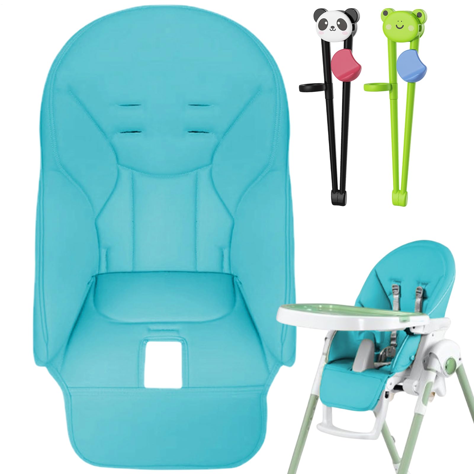 Housse Chaise Haute Pour Bébé Housses De Chaise Haute De Remplacement Et Baguettes D'entraînement Coussin De Chaise Haute Respirant Housse En Cuir PU Pour Chaise De Salle À Manger