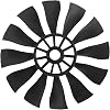 Dilwe RC Duct Fan 50mm, Duct Fan 12-Blade Propeller Plastic Duct Fan Accessories for RC AirplanesBoats BlackCounterclockwise