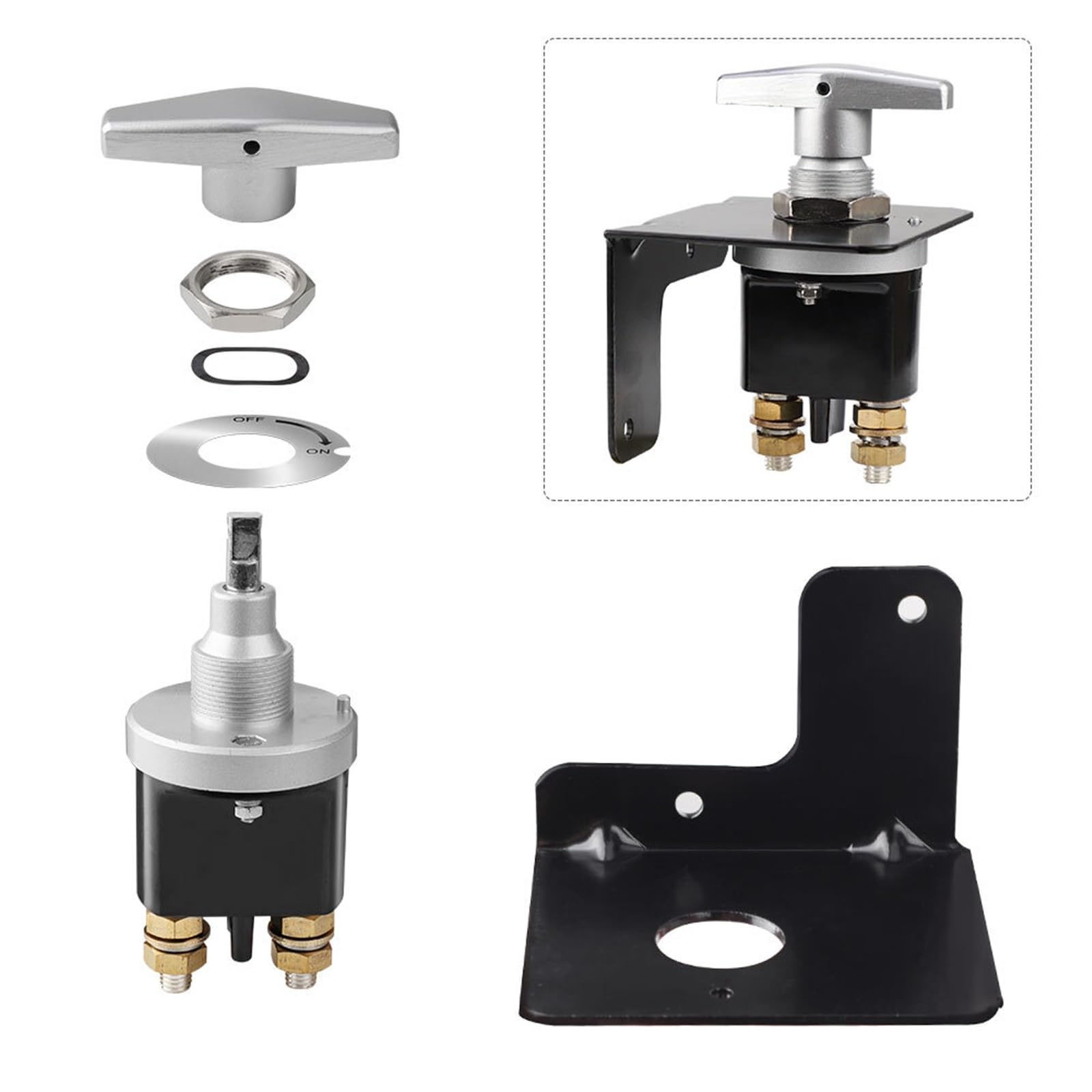1 Uds. Interruptor de apagado de batería de coche de 12V, cortador de circuito de batería de alta resistencia, aislador desconectador con cerradura(No.5)