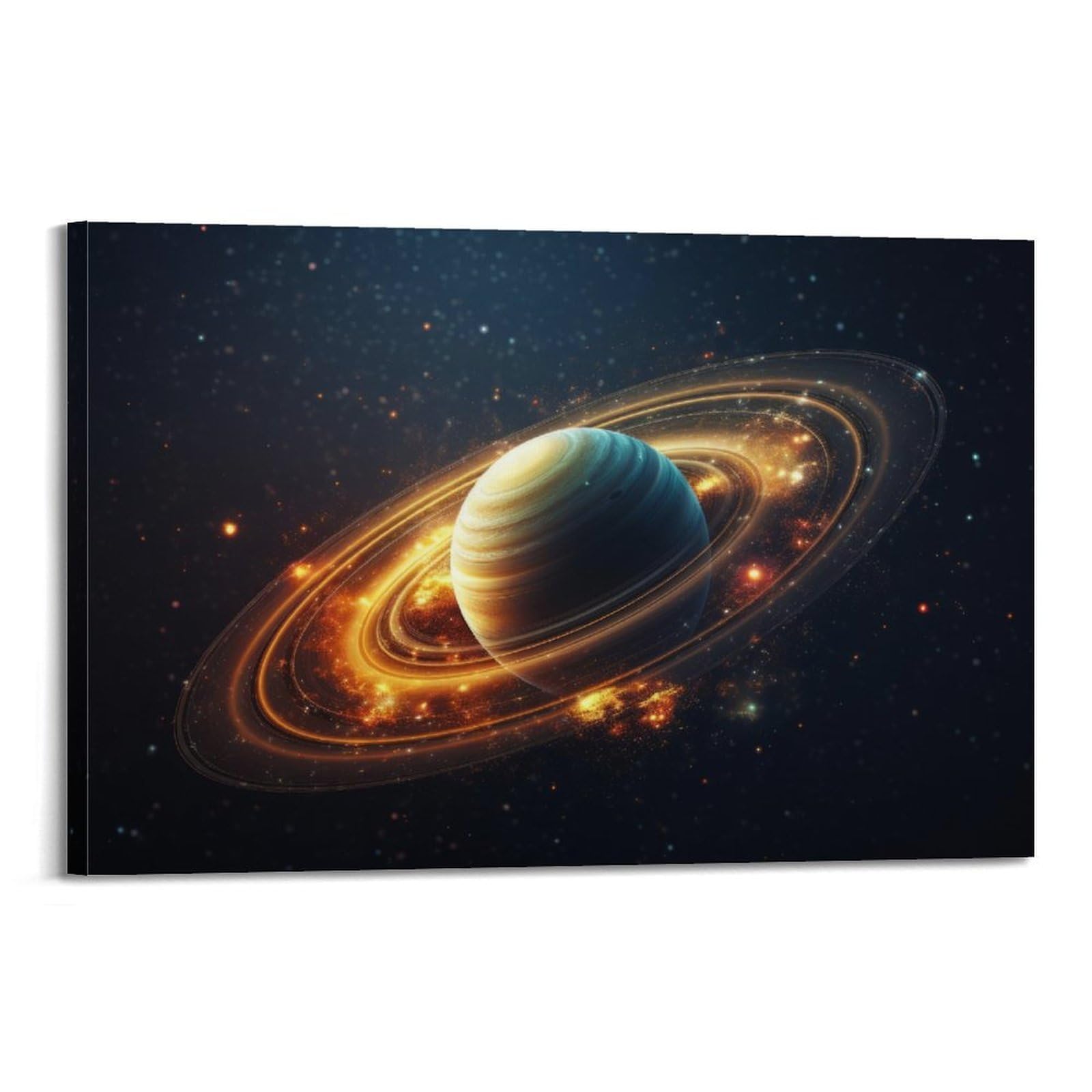 OKAHYS Space Poster Saturn Planet in Starry Galaxy Decorative Painting Canvas Wall Artworks Picture 24x36inch(60x90cm)