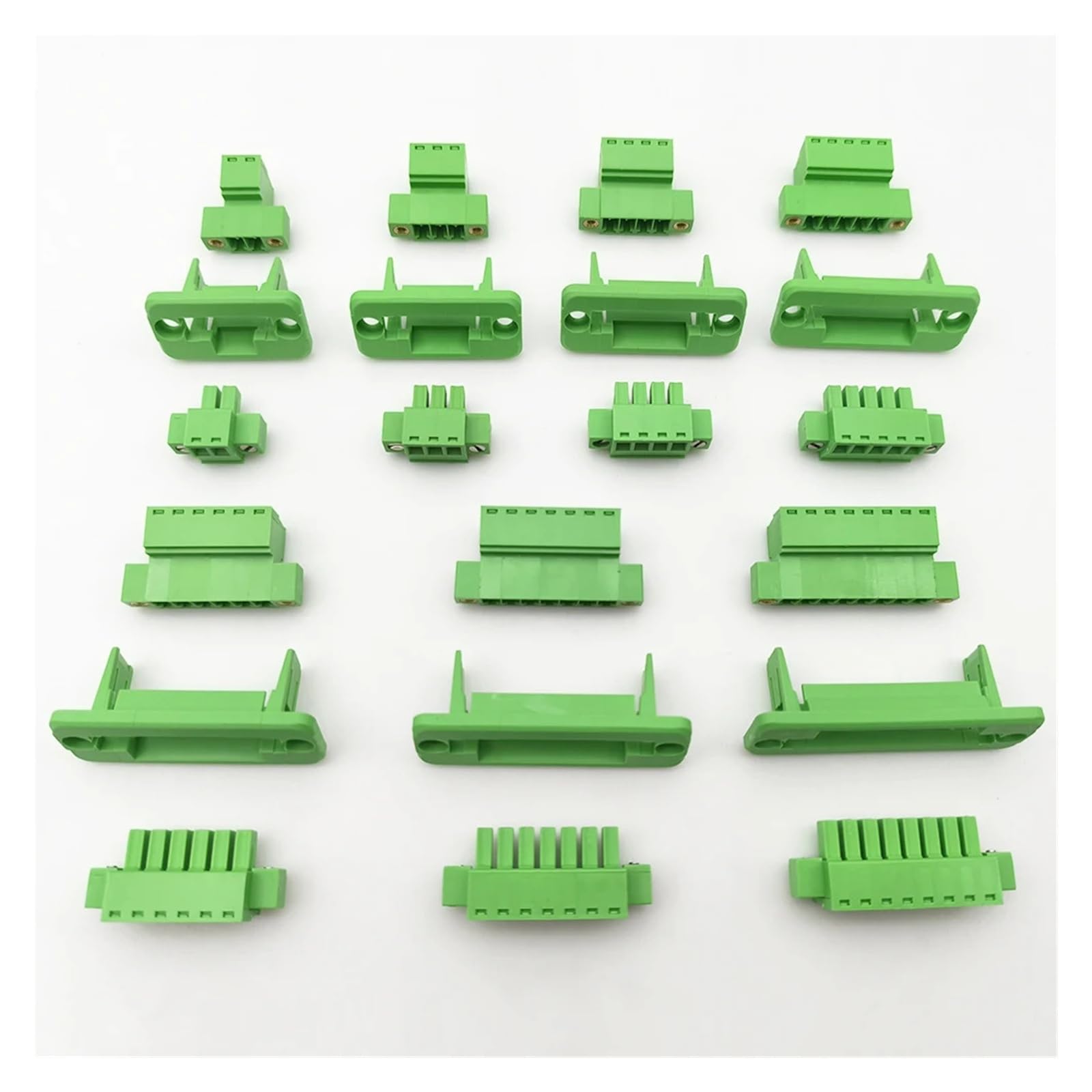 1 Set 3,81 mm 2/3/4/5/6/8/9/10/12 Pin Steckbare Schraubklemme Wandanschluss durch Löten Endstück Grün frei