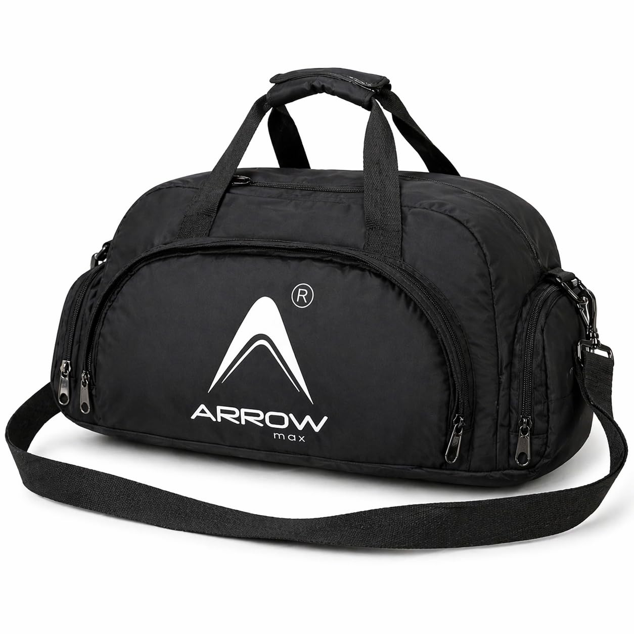 Gym Bag with Shoe Compartment | 3 in 1 Duffle Bag Backpack Sports Kit Bag for Men & Women | Gym, Travel, Workout & Sports Use (Black)-image-35