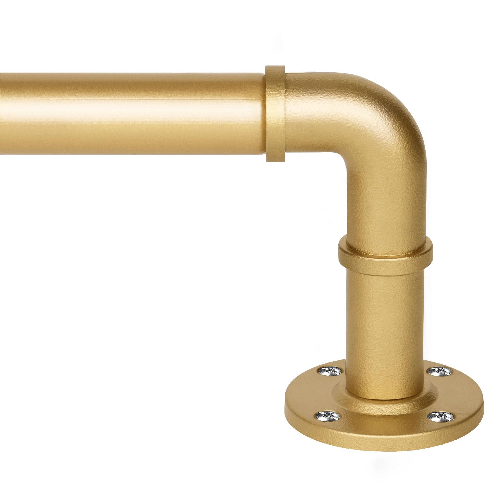Gold Curtain Pole 80 to 292 cm, HOTOZON 25 mm Industrial Curtain Poles for Eyelet Curtains, Extendable Metal Blackout Curtain Rod with Brackets for Bedroom, Living room