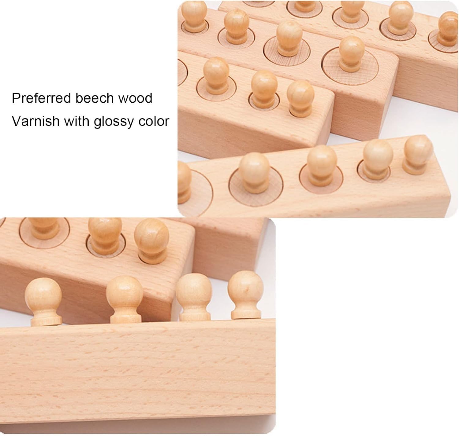 Happy Hues Wooden Socket Blocks - Montessori Toy -3