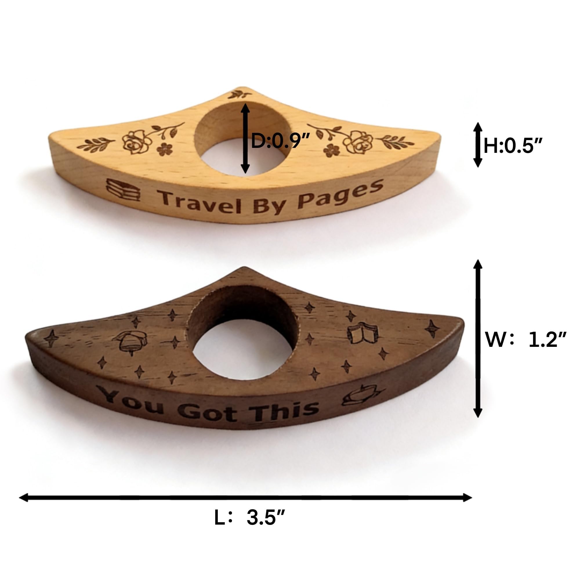 Buchseitenhalter, handgefertigtes Walnussholz-Lesezeichen, Holz-Seitenhalter zum Lesen, Geschenke für Buchliebhaber zum Geburtstag, Schulabschluss, 2 Stück