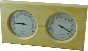 Northern Lights Group Pine Sauna Thermometer and Hygrometer- Celsius