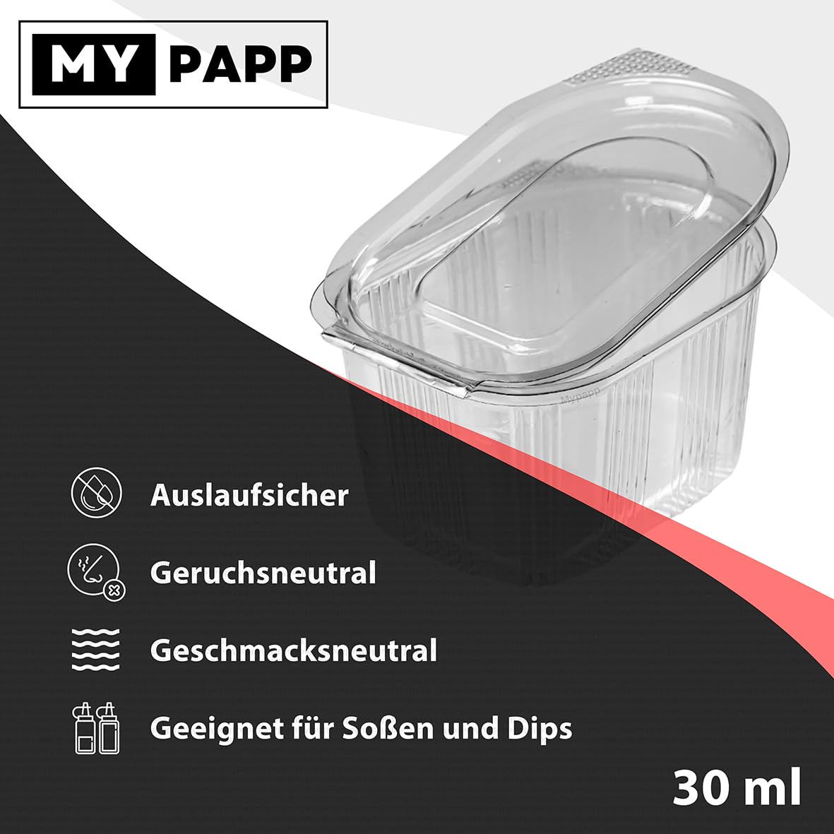 100 Stk. Soßenbehälter oval klar 30 ml