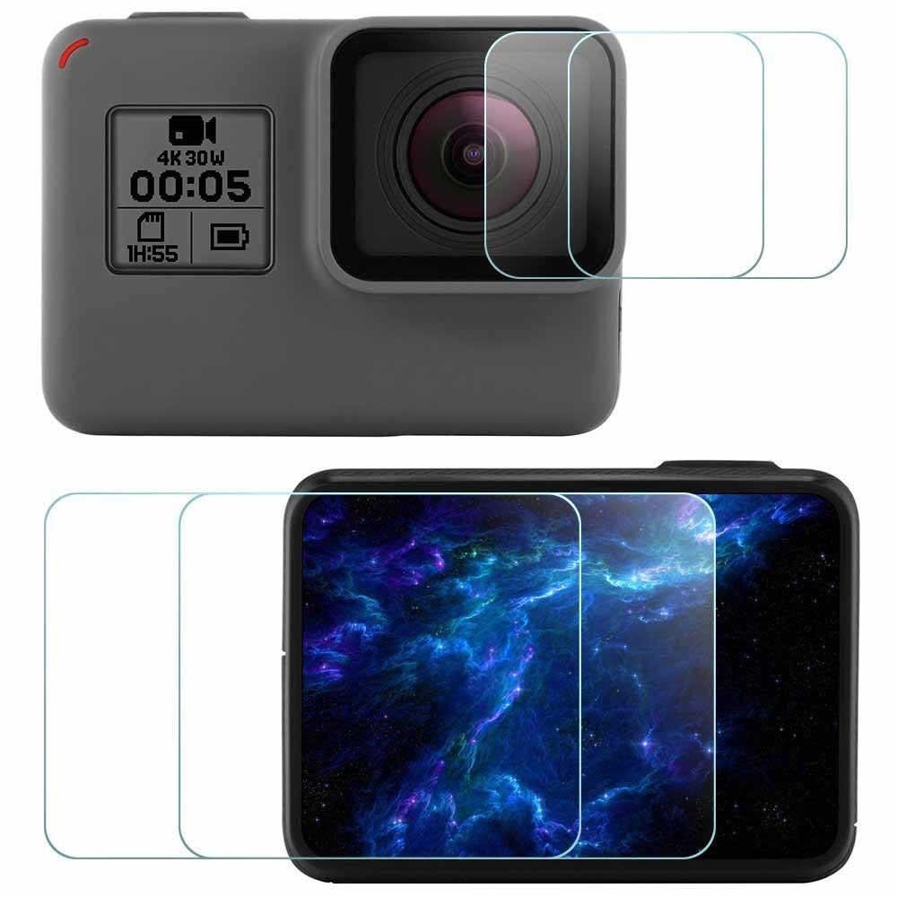 Screen Protector Compatible with HERO7(Black Only)/ HERO6/ HERO5 Lens & LCD Screen (2PCS Lens +2PCS LCD Screen)