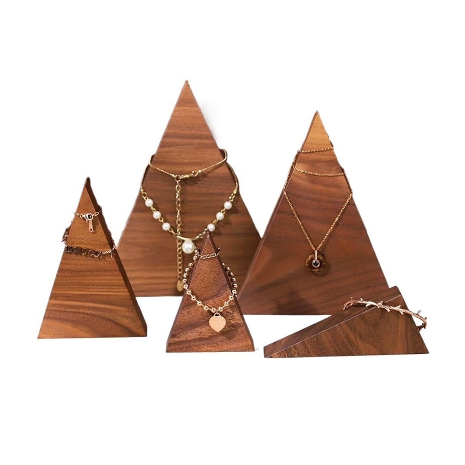 Pq7hKv2wD Jewellery Organiser Wooden Triangle Jewelry Display Stand Set
