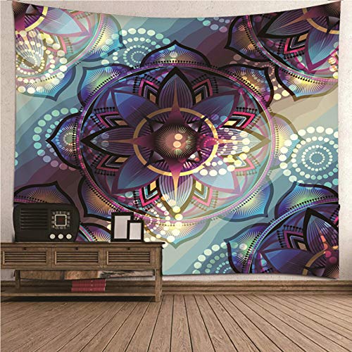 Tapiz de pared psicodélico KnSam multicolor para salón en poliéster de 150x150 cm