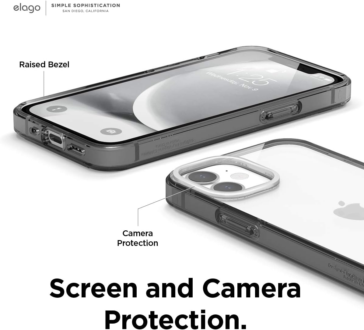 elago Hybrid Clear Case Compatible with iPhone 12 Mini Case 5.4 Inch (Black) - Shockproof Bumper Cover Protective Case