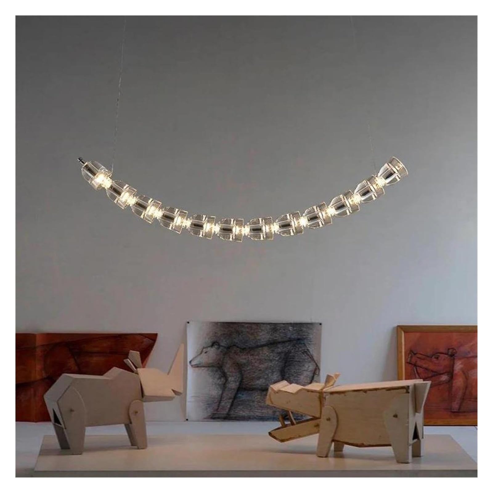 HYJAUSXB Trendy Bullet Design Crystal Ceiling Chandelier Lighting Lustre Suspension Luminaire Lampen for Living Room