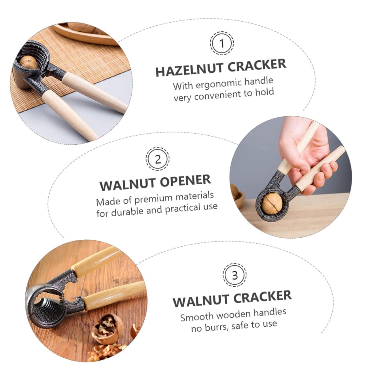 Casse-Noix Multifonction Aluminium avec Manche Ergonomique Ouvre-Noisettes Amandes et Noix sans Effort Outil Pratique pour Cuisine Quotidienne