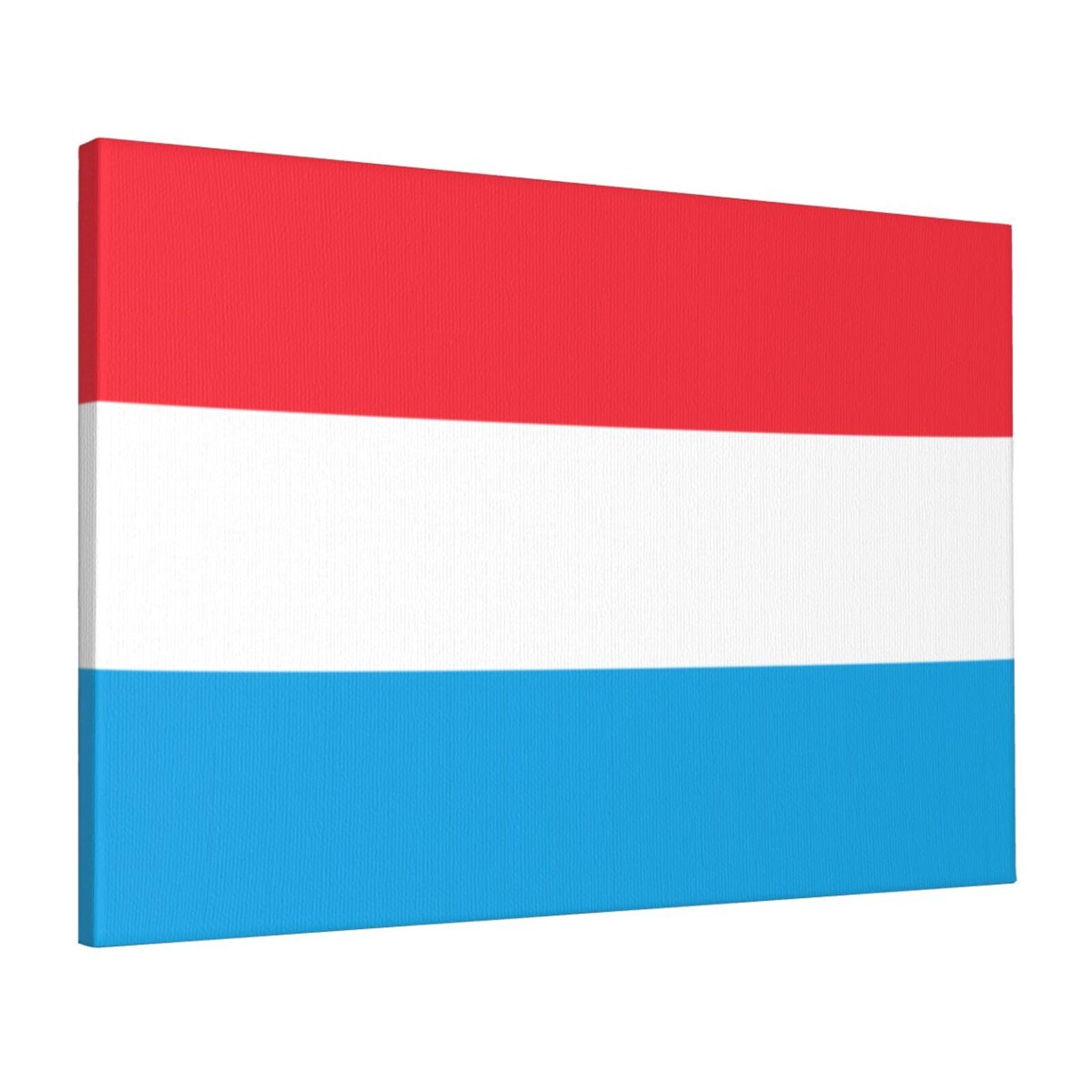CNTDBU Luxembourg flag Canvas Wall Art 16x24 Inch-Large Modern Painting Print for Living Room, Framed Ready to Hang Artwork for Bedroom