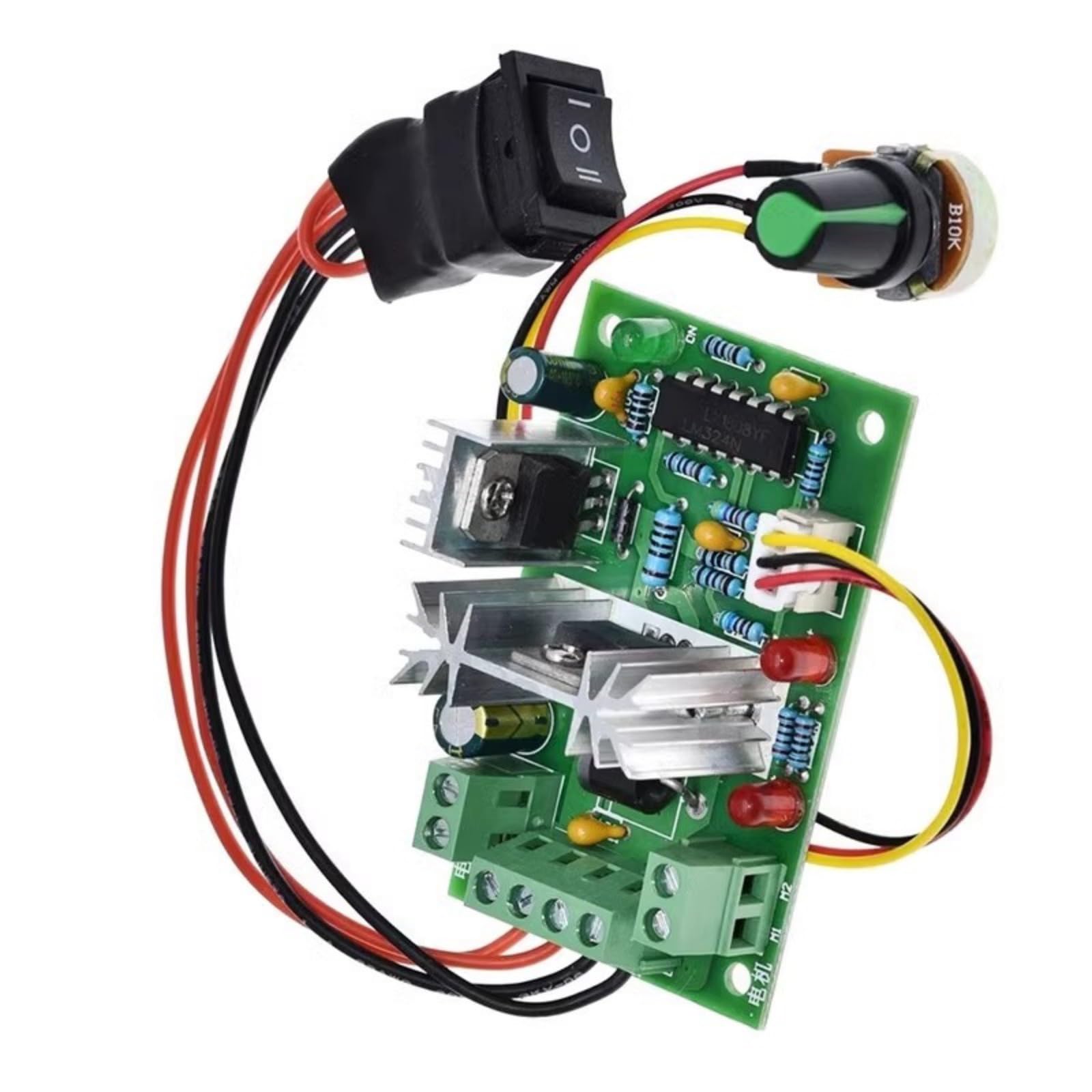 HDOYTXXM DC10V-30V Motor Speed Regulator Forward Reverse Switches Adjustable 10V 30V 120W External Voltages Control