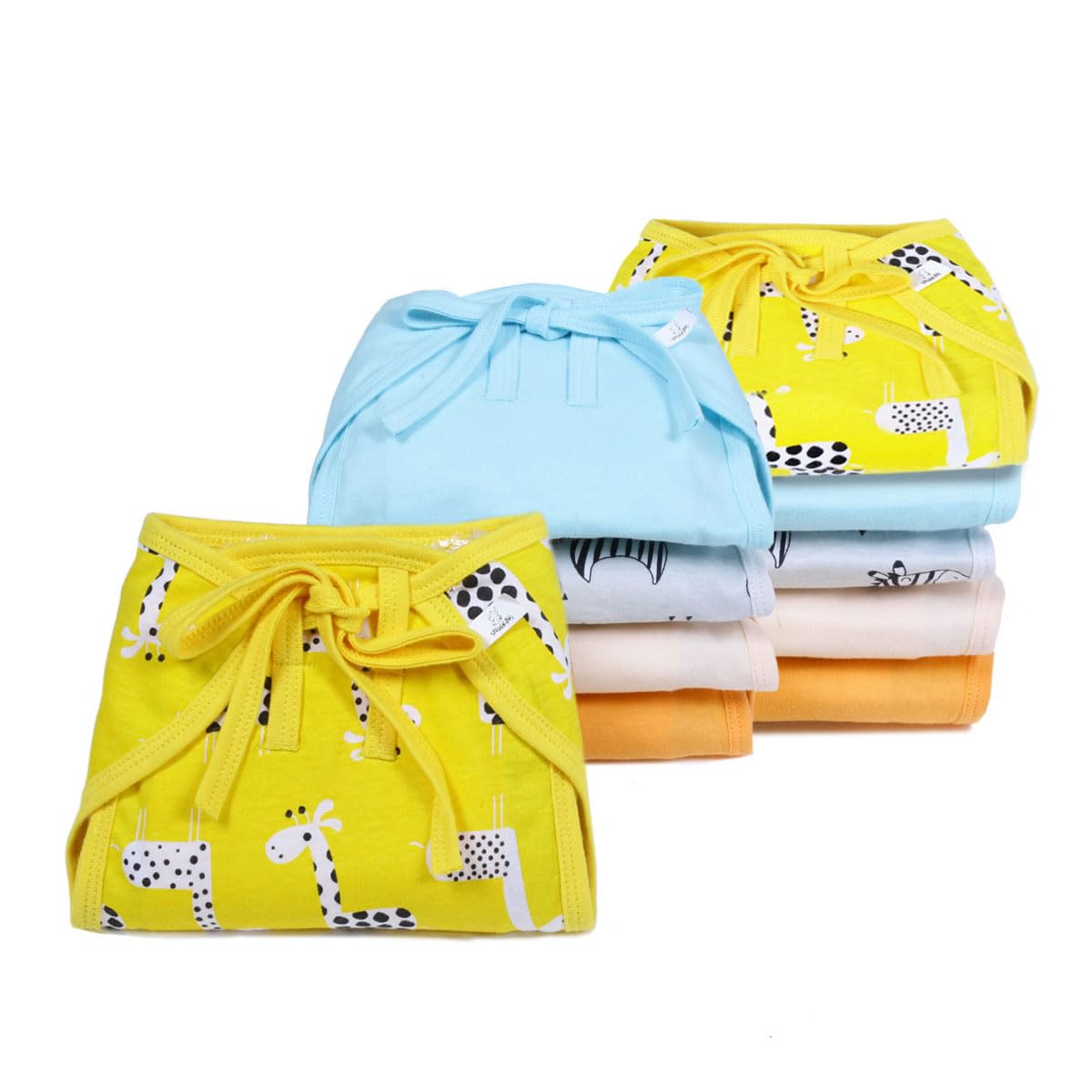 Snugkins 100% Cotton Nappy Small Size (0-5Kg) Pack of 10 - Multicolor-image-30