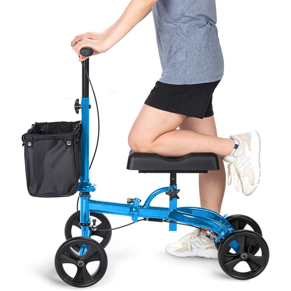 Buy ZBYL Blue Knee Scooter Walker, Height Adjustable SingleLeg