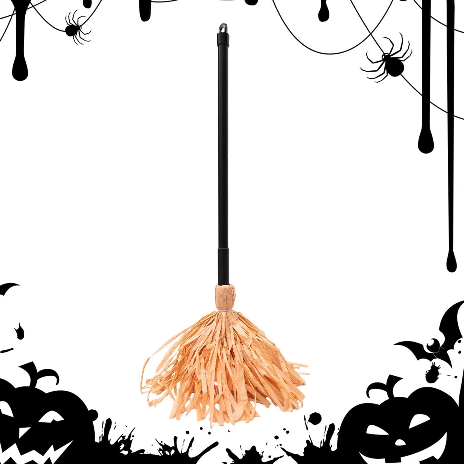 Generisch Halloween-Besen Halloween Horror bewegliche Besen Requisiten | Gruselhaus Dekoration Requisiten für Draußen und Drinnen, auf der , im Hinterhof, bei Partys, Treffen und im Spukhaus