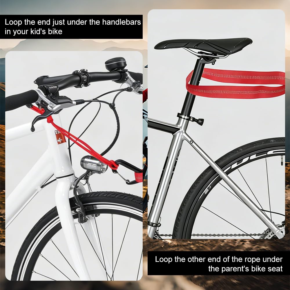 Corde de Remorquage de Vélo, Sangle avec Crochet de Sécurité, Capacité 500lb/225 kg