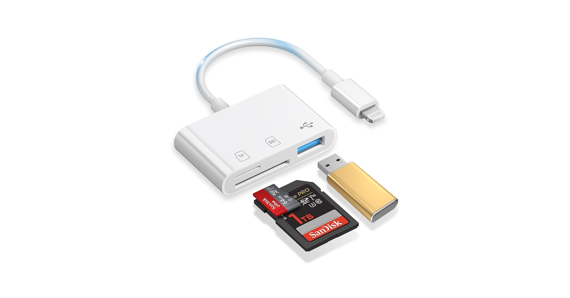 SD Card Reader For IPhone IPad, TYPE C+ Ligh-ning Three-in